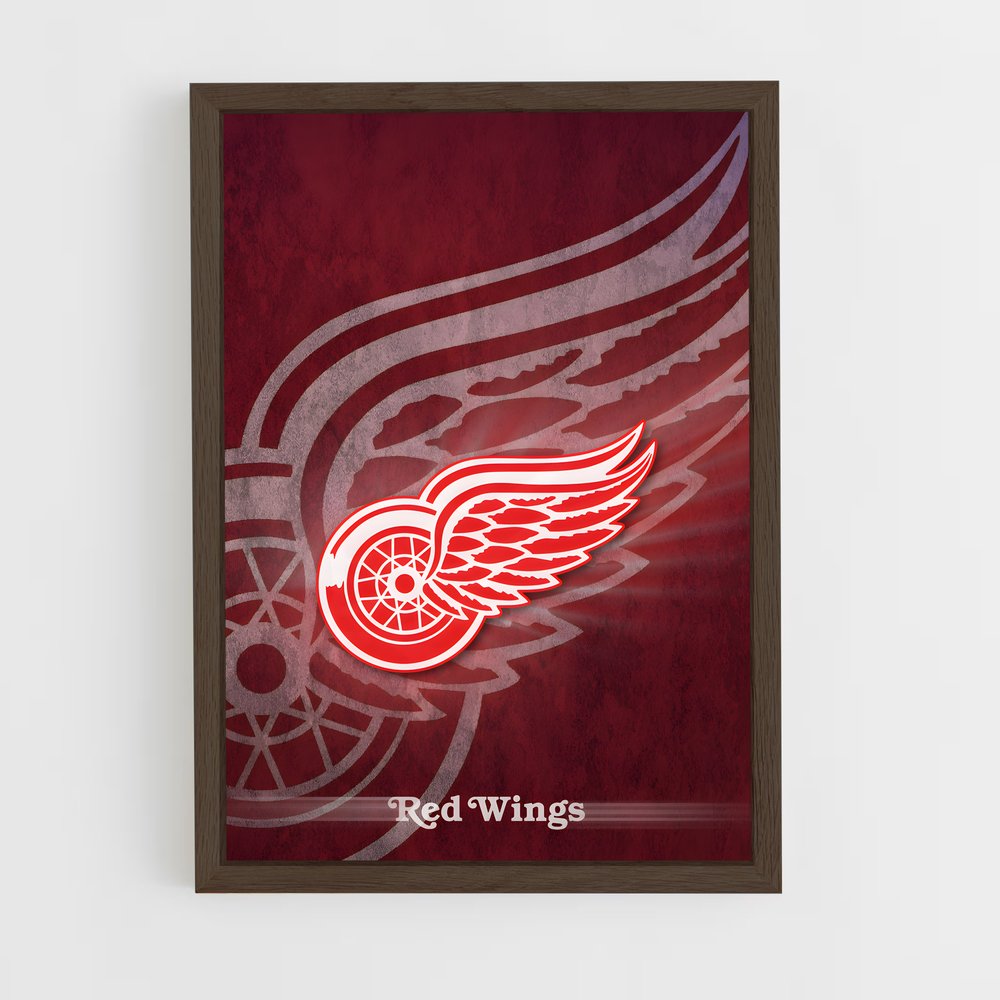 ap-detroit red wings-4 cadre Bois foncé