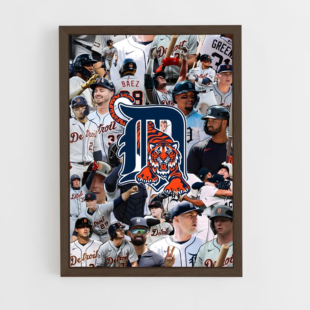 ap-detroit tigers-1 cadre Bois foncé