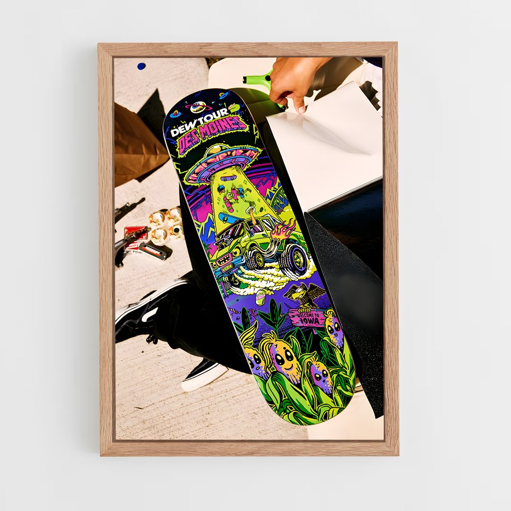 ap-dew tour skateboard-1 cadre Bois clair