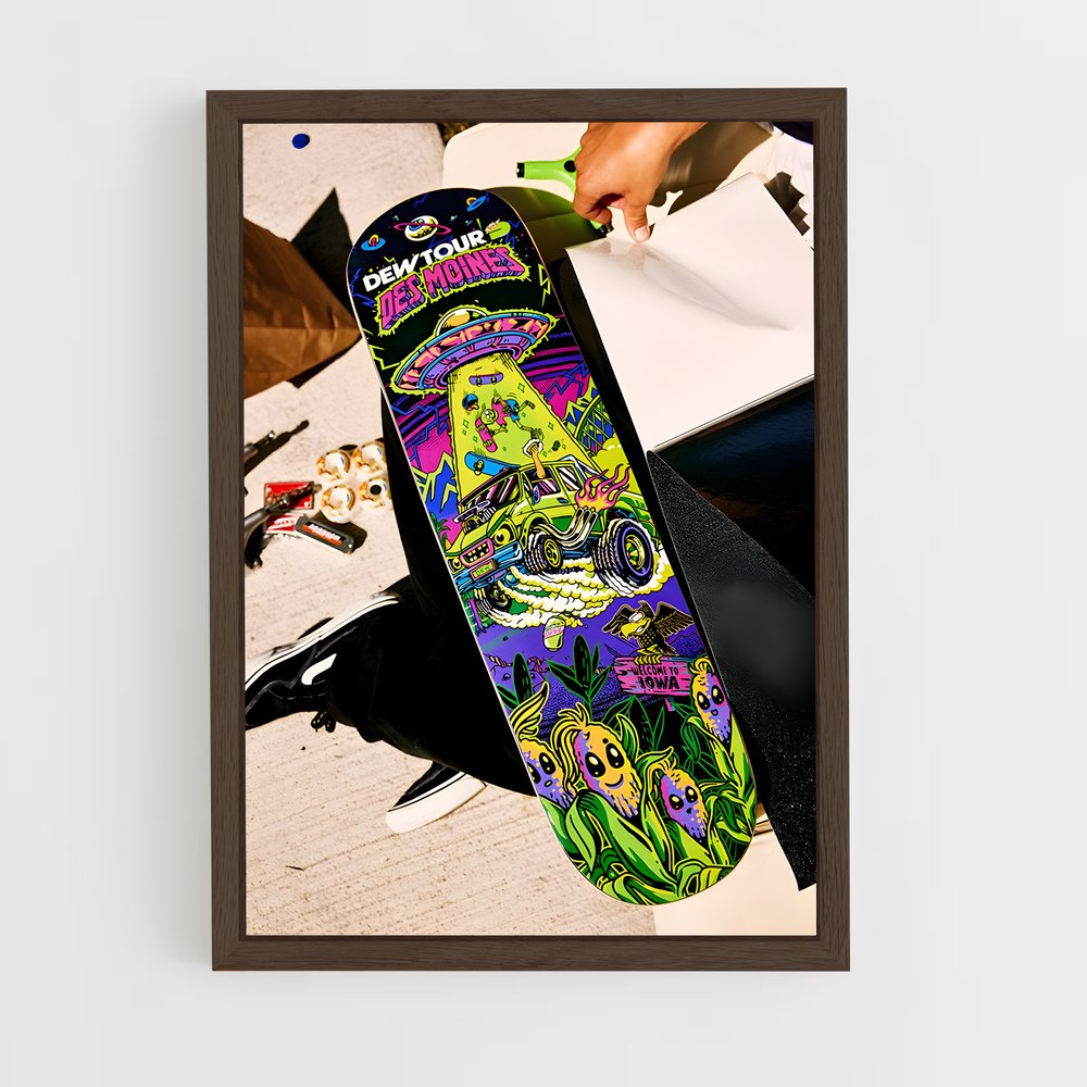ap-dew tour skateboard-1 cadre Bois foncé
