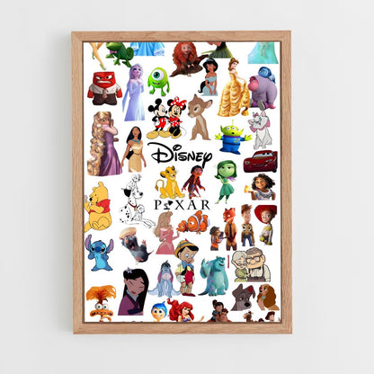 ap-disney characters-1 cadre Bois clair