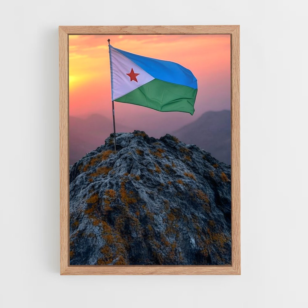 ap-djibouti flag-1 cadre Bois clair
