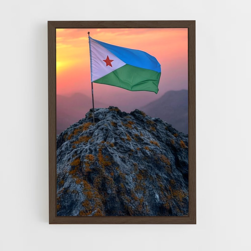 ap-djibouti flag-1 cadre Bois foncé