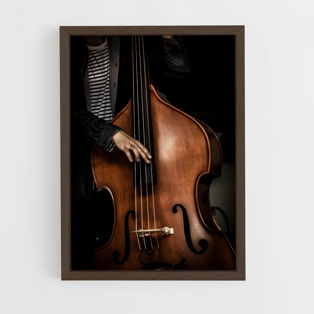 ap-double bass-4 cadre Bois foncé