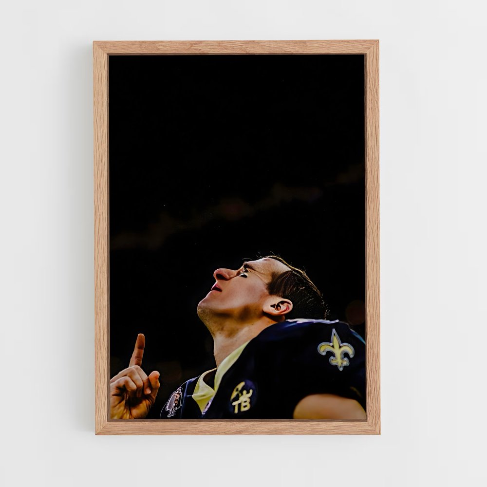 ap-drew brees-1 cadre Bois clair