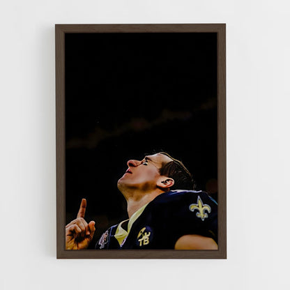 ap-drew brees-1 cadre Bois foncé