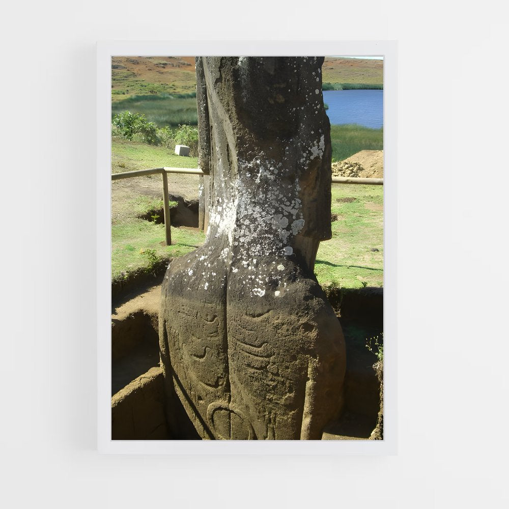ap-easter island moai-12 cadre Blanc