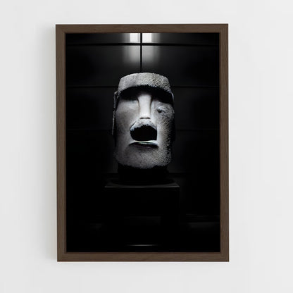 ap-easter island moai-7 cadre Bois foncé