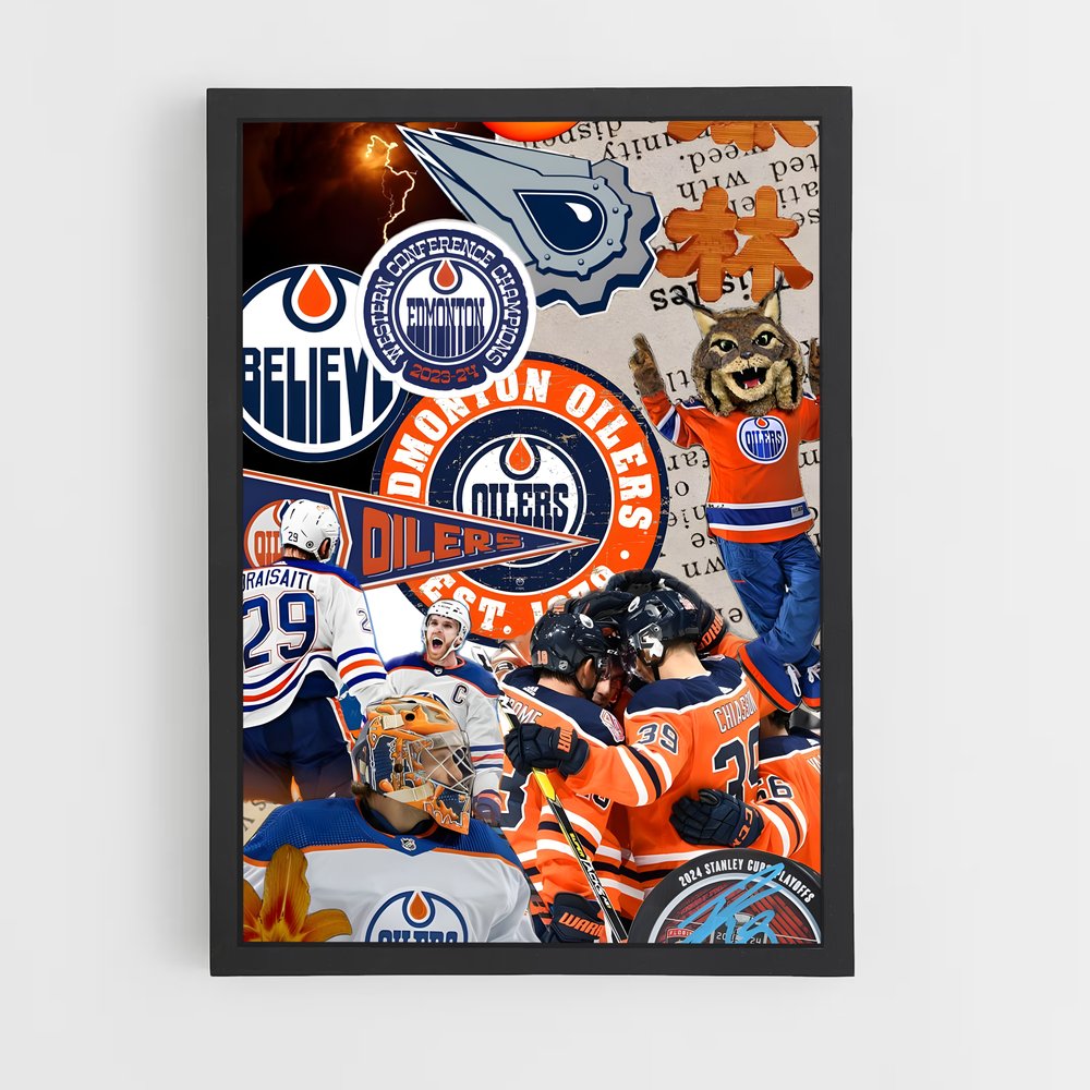ap-edmonton oilers-3 cadre Noir