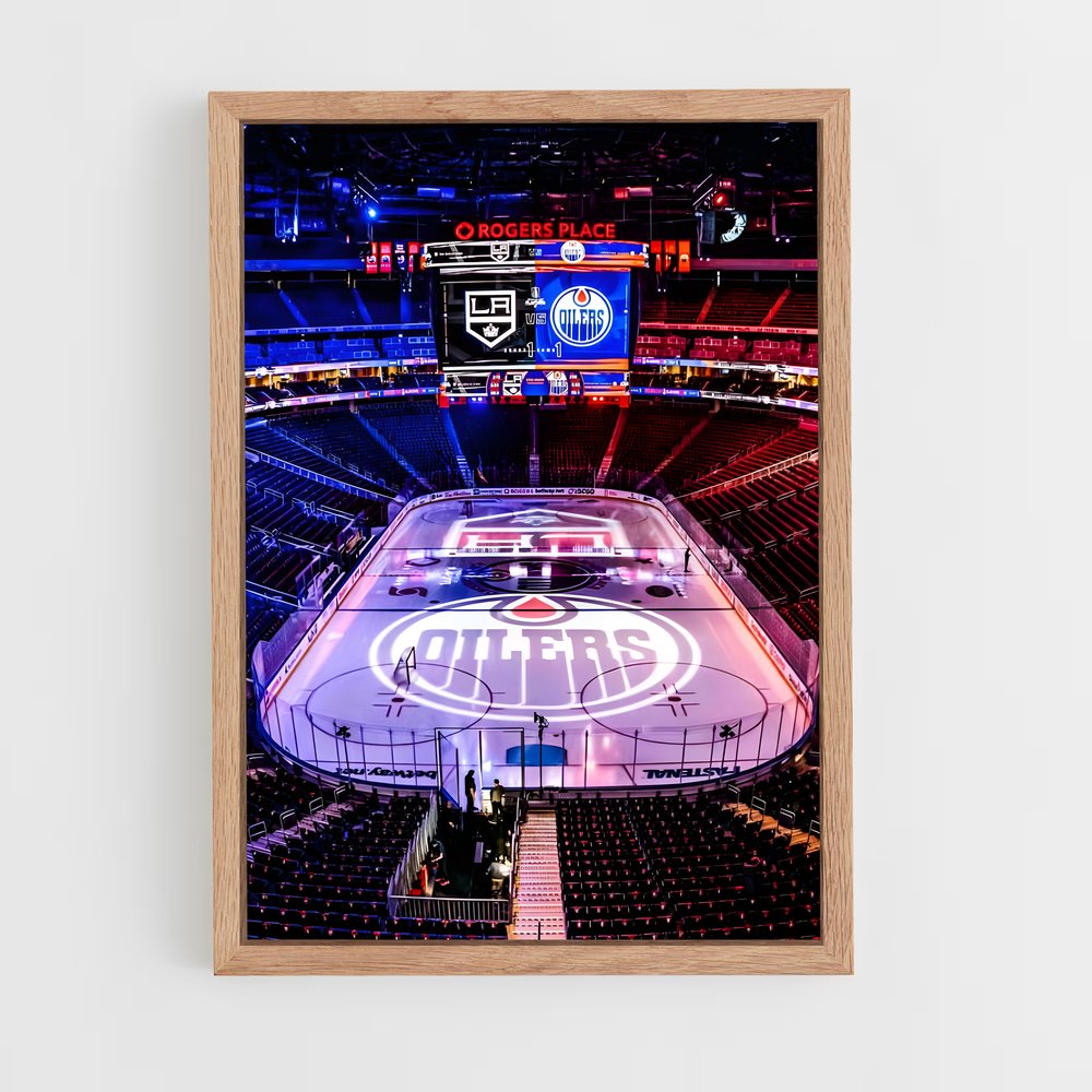 ap-edmonton oilers-5 cadre Bois clair