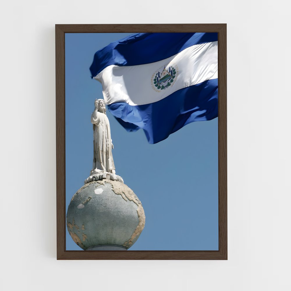 ap-el salvador flag-2 cadre Bois foncé