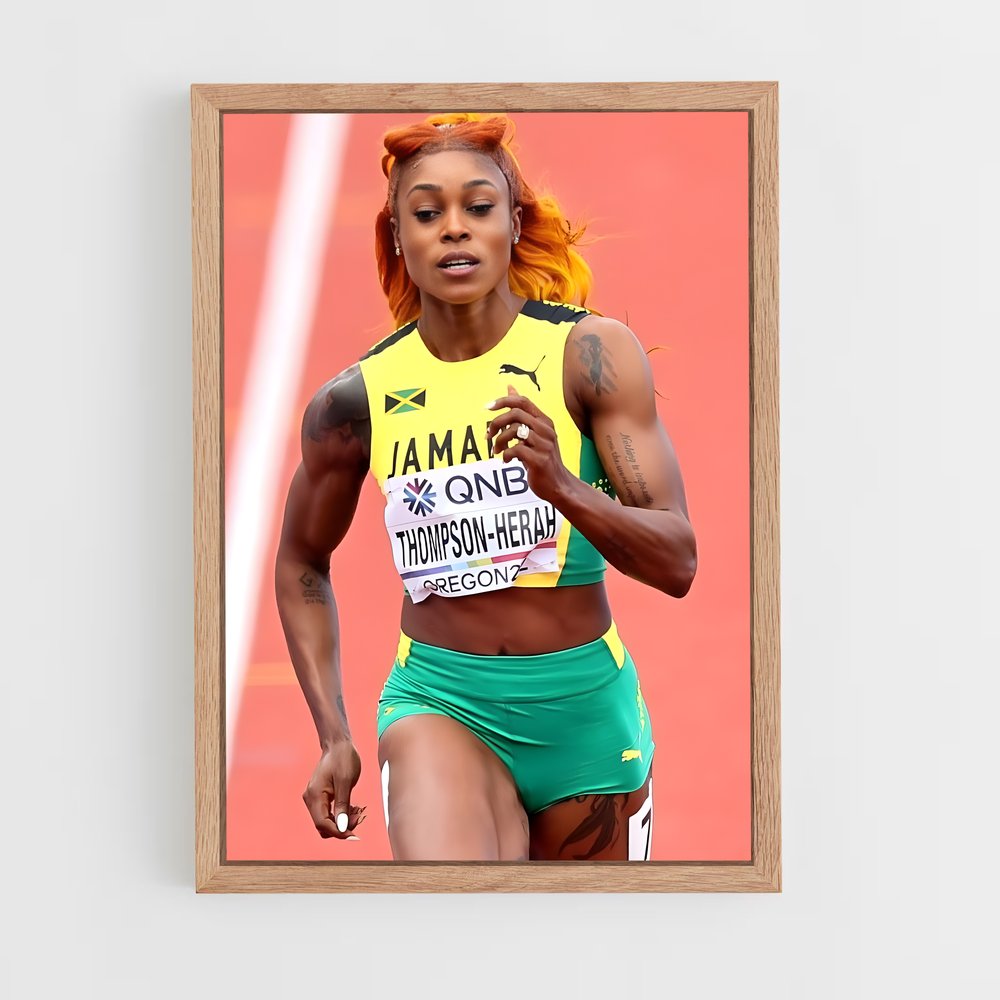 ap-elaine thompson-herah-1 cadre Bois clair