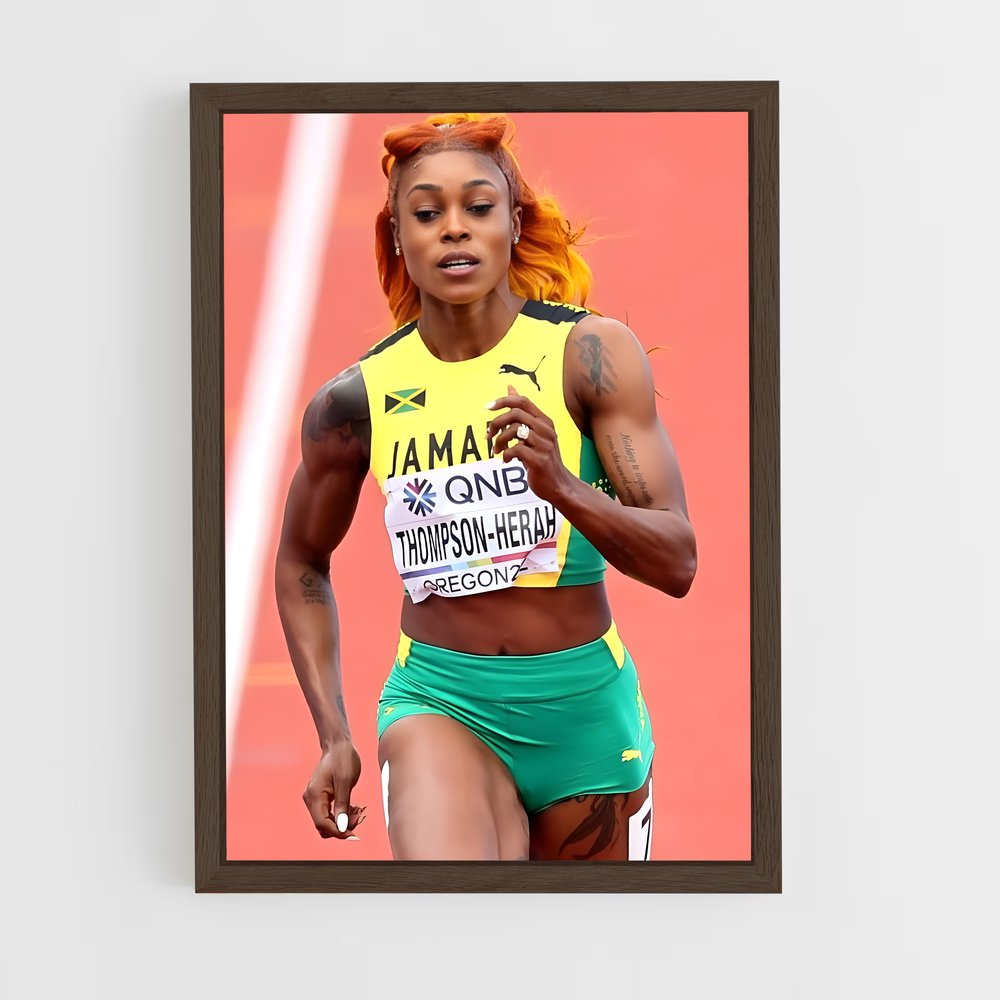 ap-elaine thompson-herah-1 cadre Bois foncé