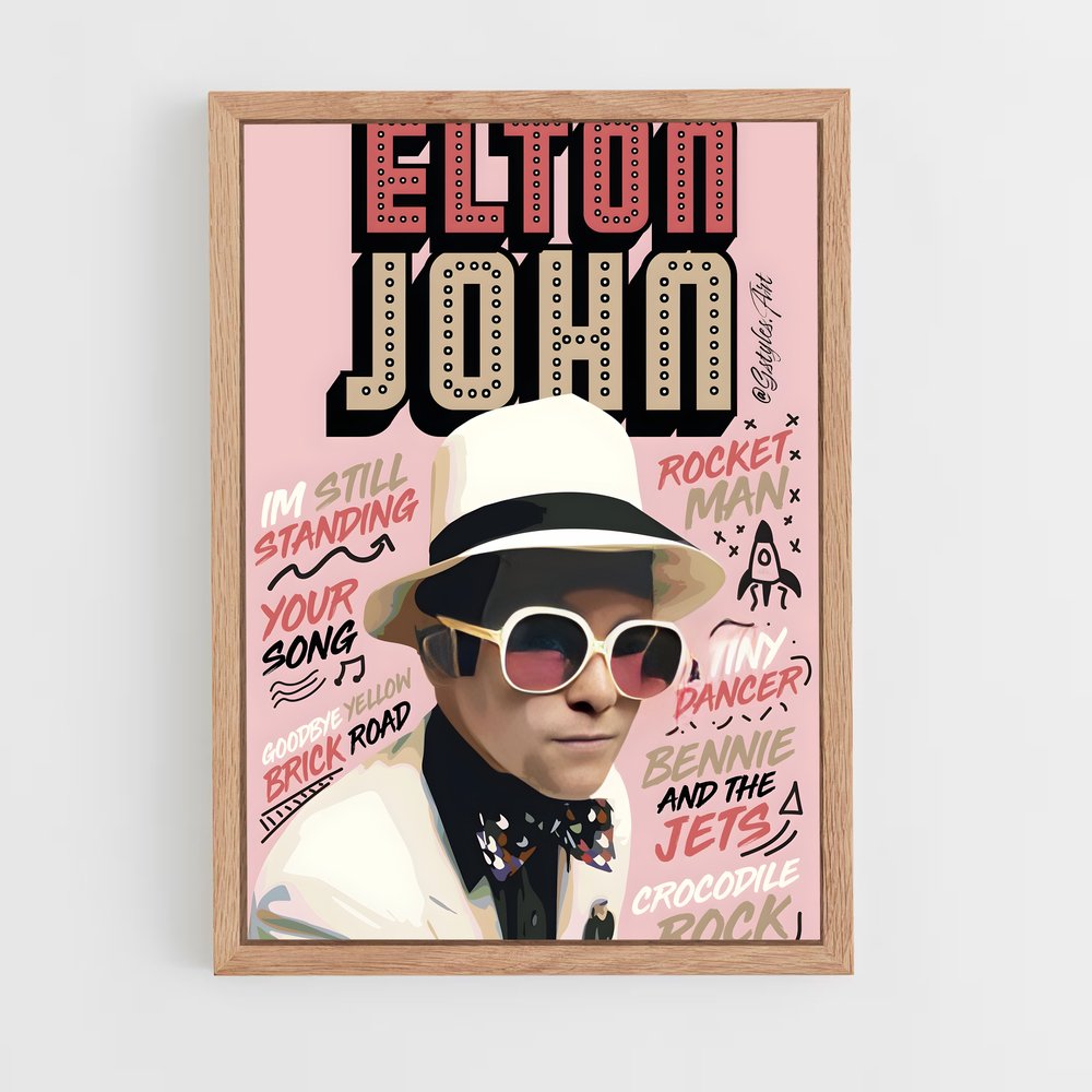 ap-elton john-6 cadre Bois clair