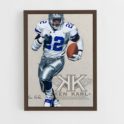 ap-emmitt smith-4 cadre Bois foncé