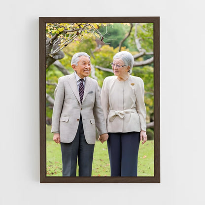 ap-emperor emeritus akihito-1 cadre Bois foncé