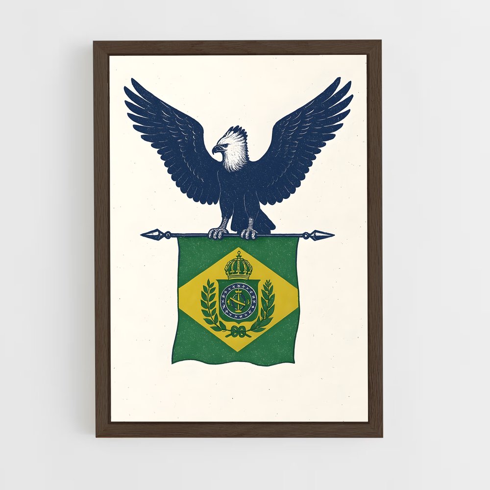 ap-empire of brazil flag-1 cadre Bois foncé