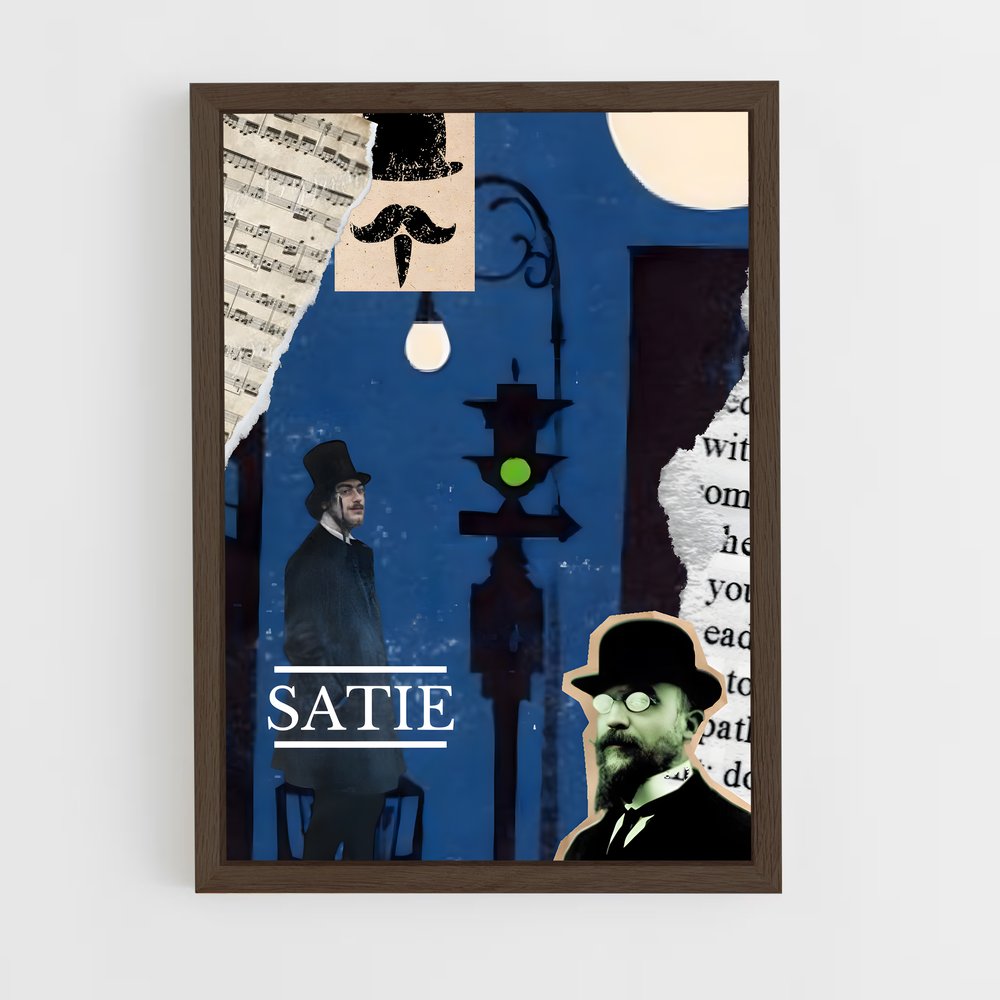 ap-erik satie-3 cadre Bois foncé