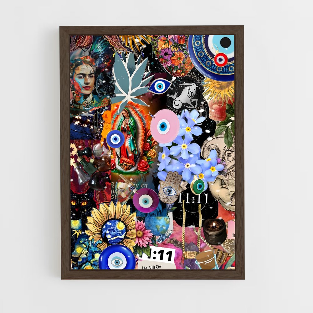 ap-evil eye-11 cadre Bois foncé