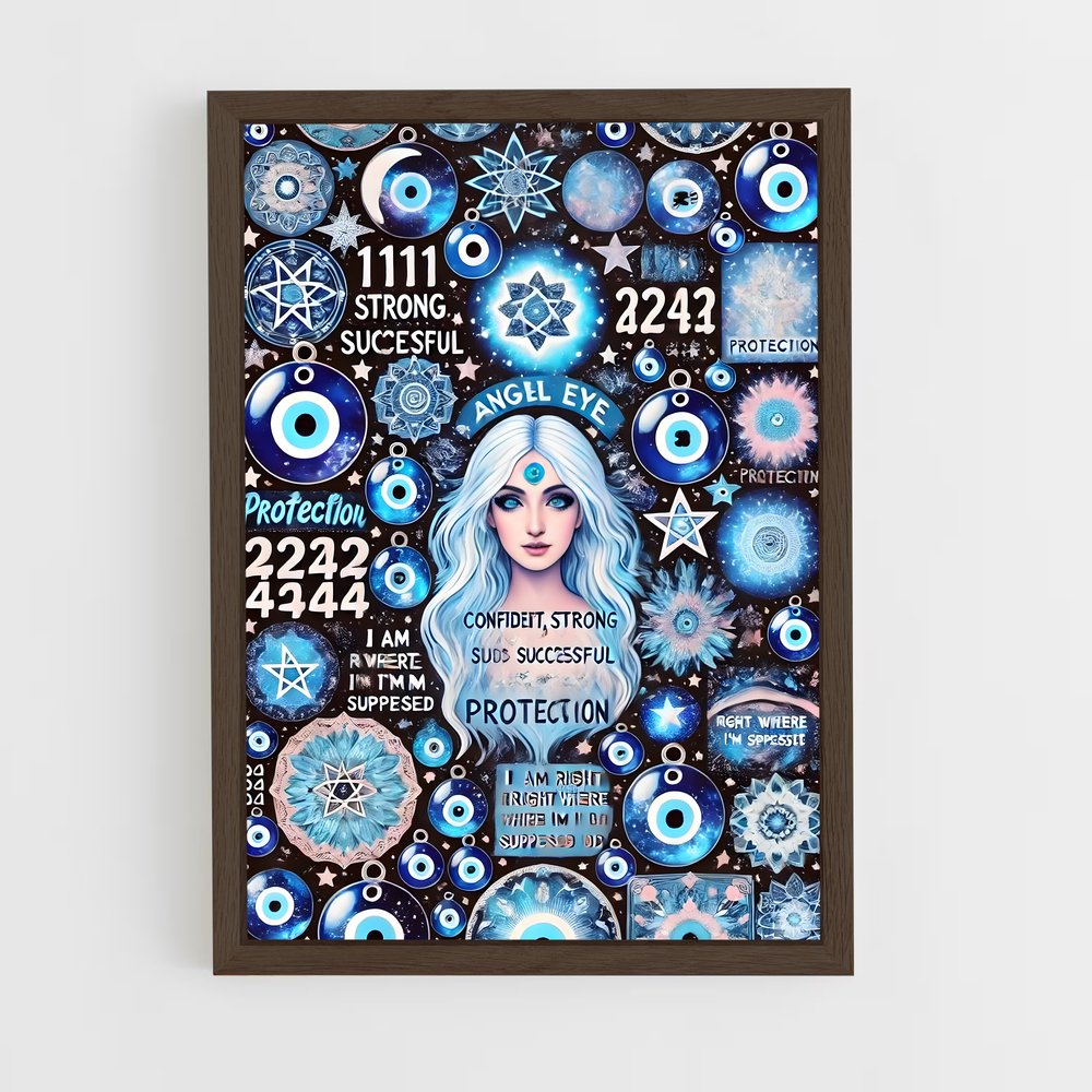 ap-evil eye-17 cadre Bois foncé