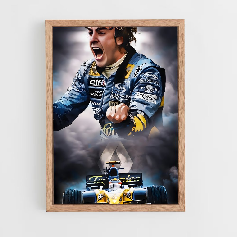 ap-fernando alonso-4 cadre Bois clair