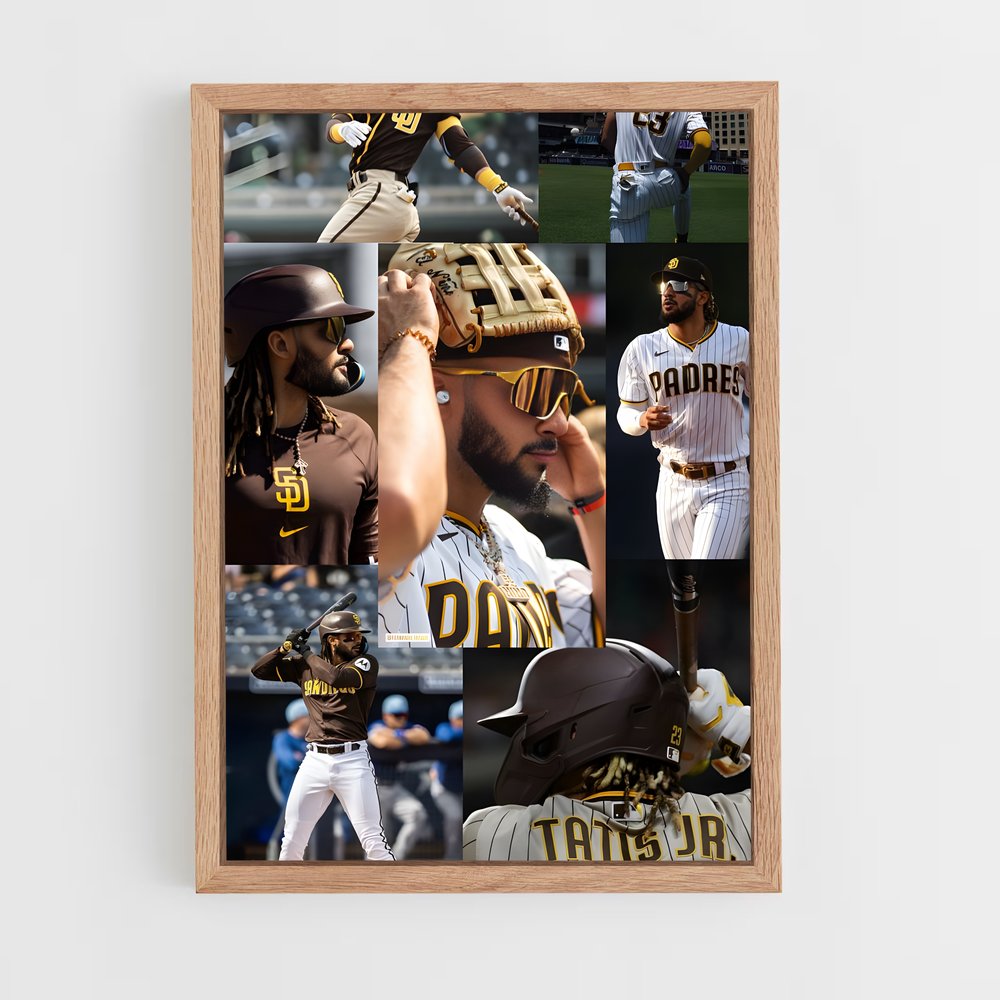ap-fernando tatis jr-11 cadre Bois clair