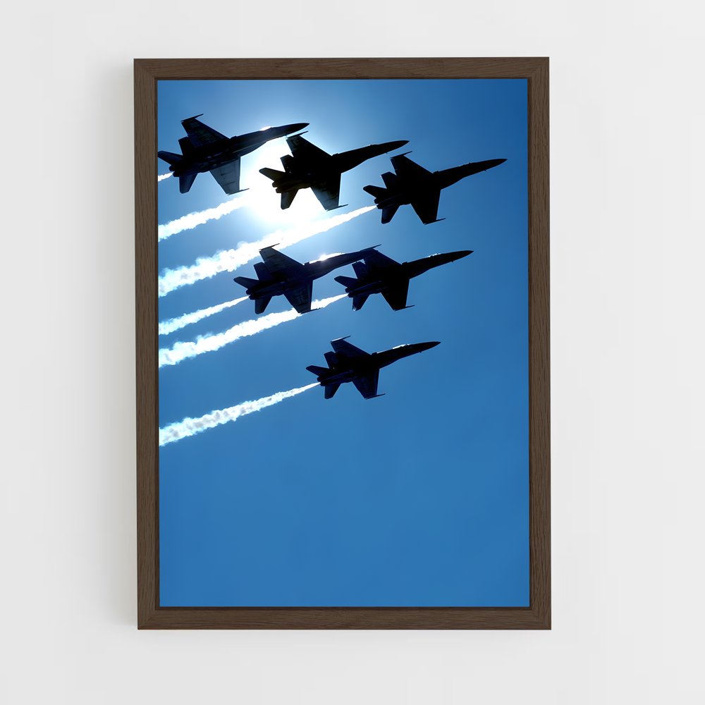 ap-fighter jets-12 cadre Bois foncé