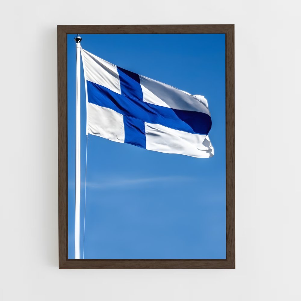 ap-finland flag-1 cadre Bois foncé
