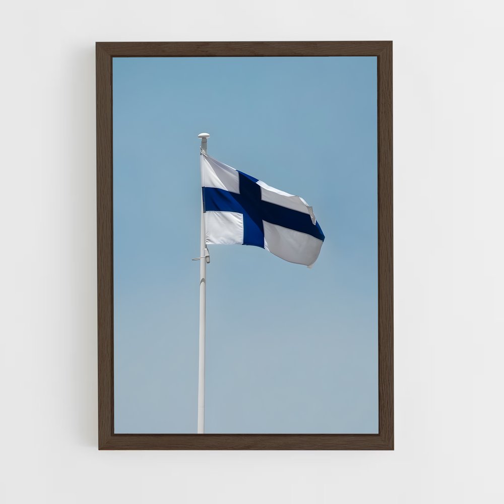 ap-finland flag-3 cadre Bois foncé