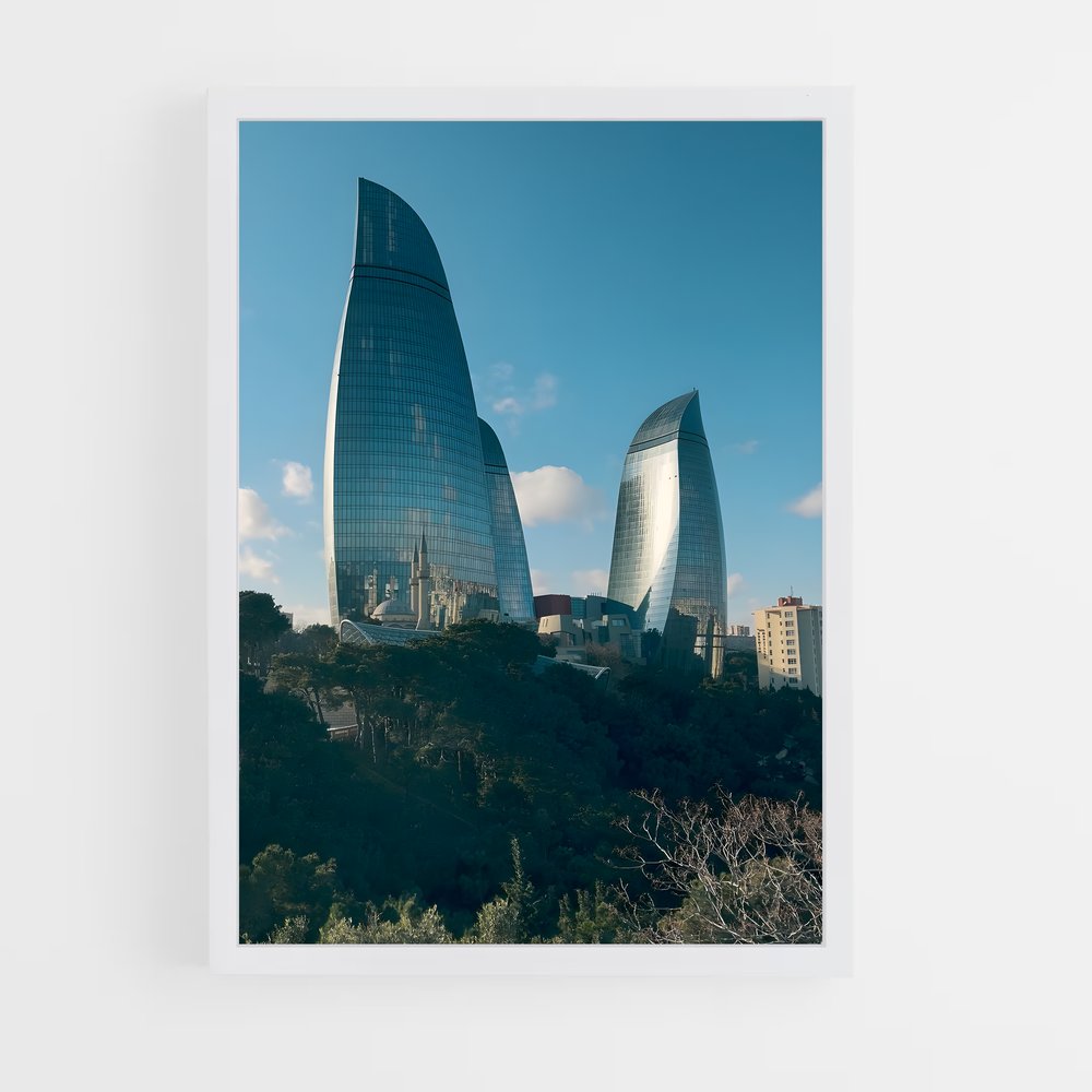 ap-flame towers baku-1 cadre Blanc
