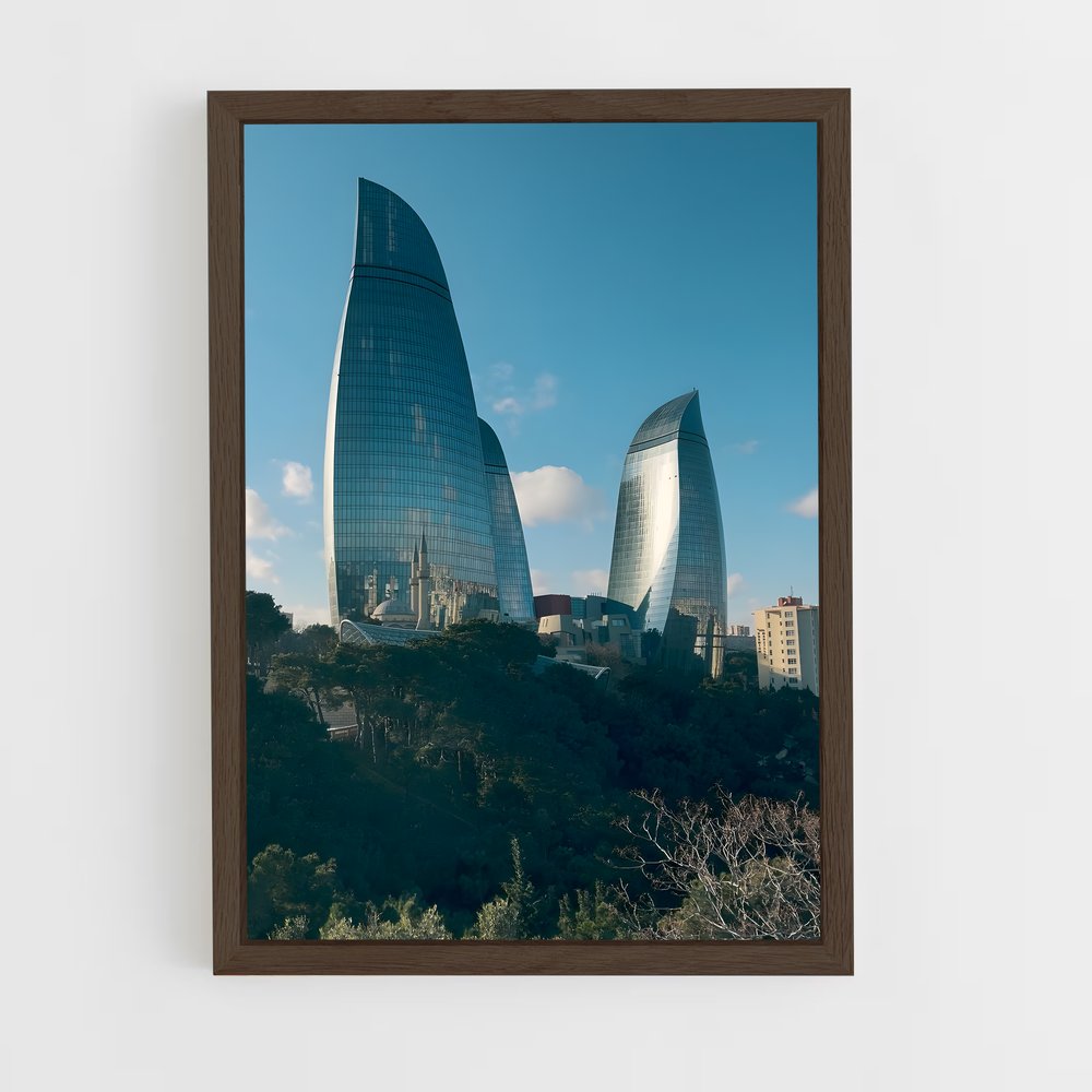ap-flame towers baku-1 cadre Bois foncé