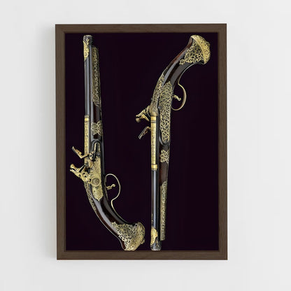 ap-flintlock pistol-2 cadre Bois foncé