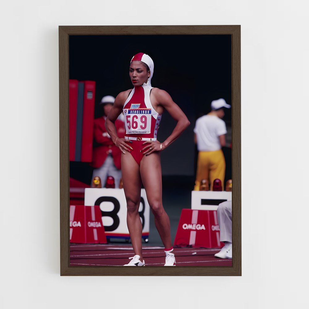 ap-florence griffith-joyner-4 cadre Bois foncé