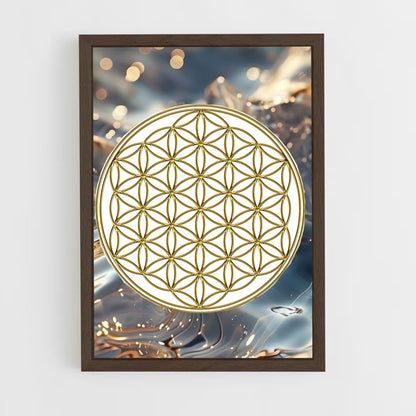 ap-flower of life-4 cadre Bois foncé