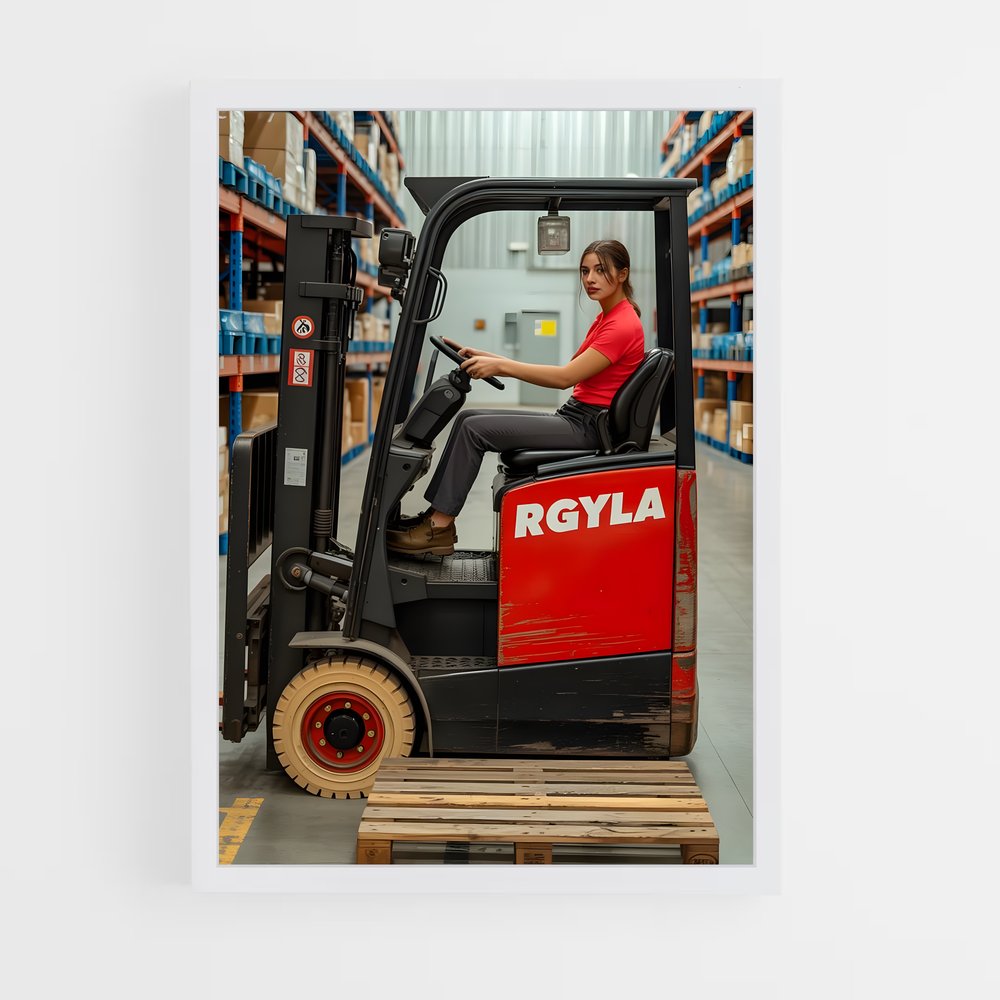 ap-forklift operator-3 cadre Blanc