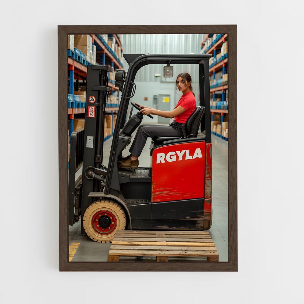 ap-forklift operator-3 cadre Bois foncé