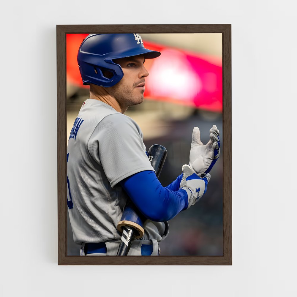 ap-freddie freeman-4 cadre Bois foncé