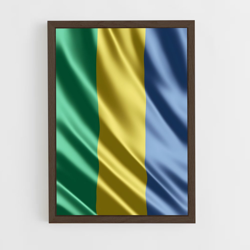 ap-gabon flag-3 cadre Bois foncé