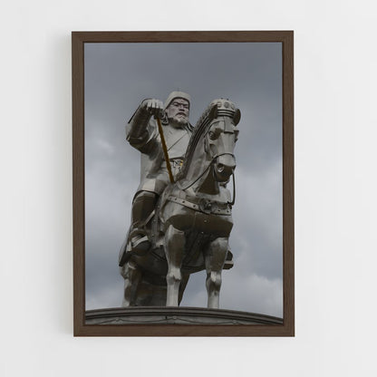 ap-genghis khan statue-2 cadre Bois foncé
