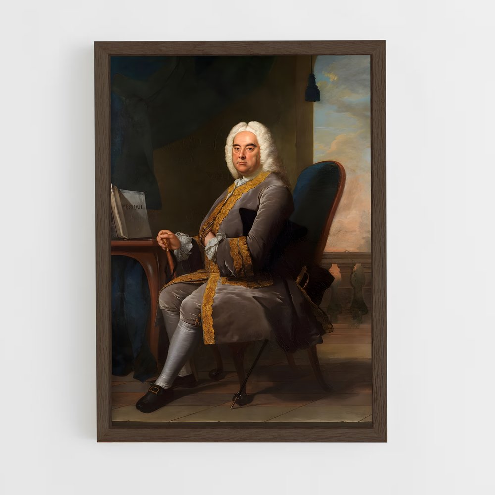 ap-george frideric handel-1 cadre Bois foncé