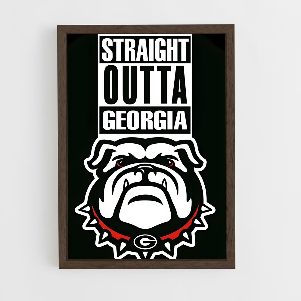 ap-georgia bulldogs-3 cadre Bois foncé