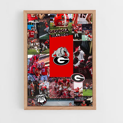 ap-georgia bulldogs-4 cadre Bois clair