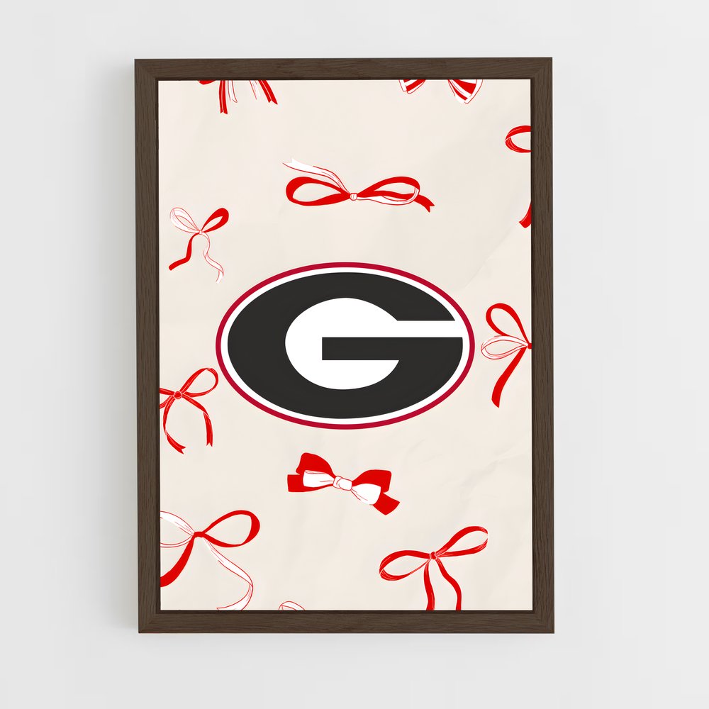ap-georgia bulldogs-5 cadre Bois foncé
