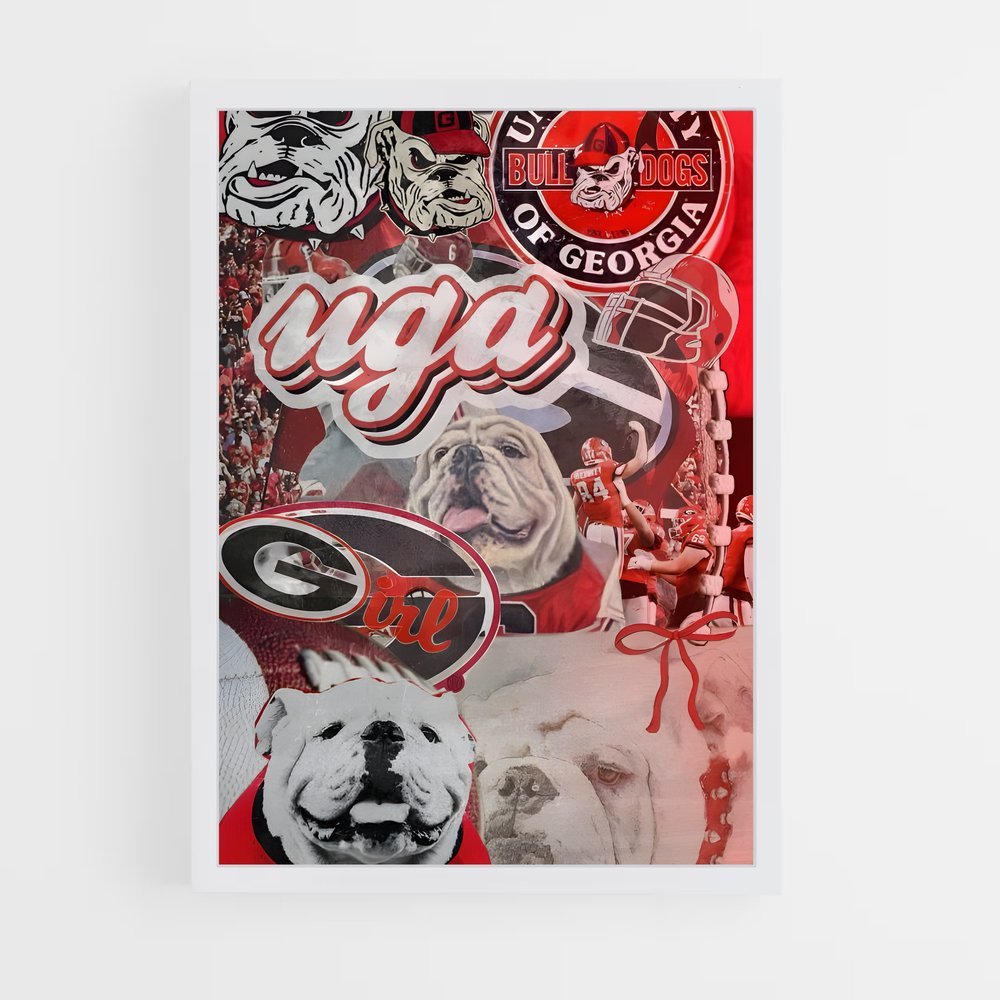 ap-georgia bulldogs-7 cadre Blanc