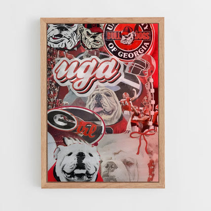 ap-georgia bulldogs-7 cadre Bois clair