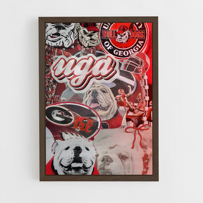 ap-georgia bulldogs-7 cadre Bois foncé
