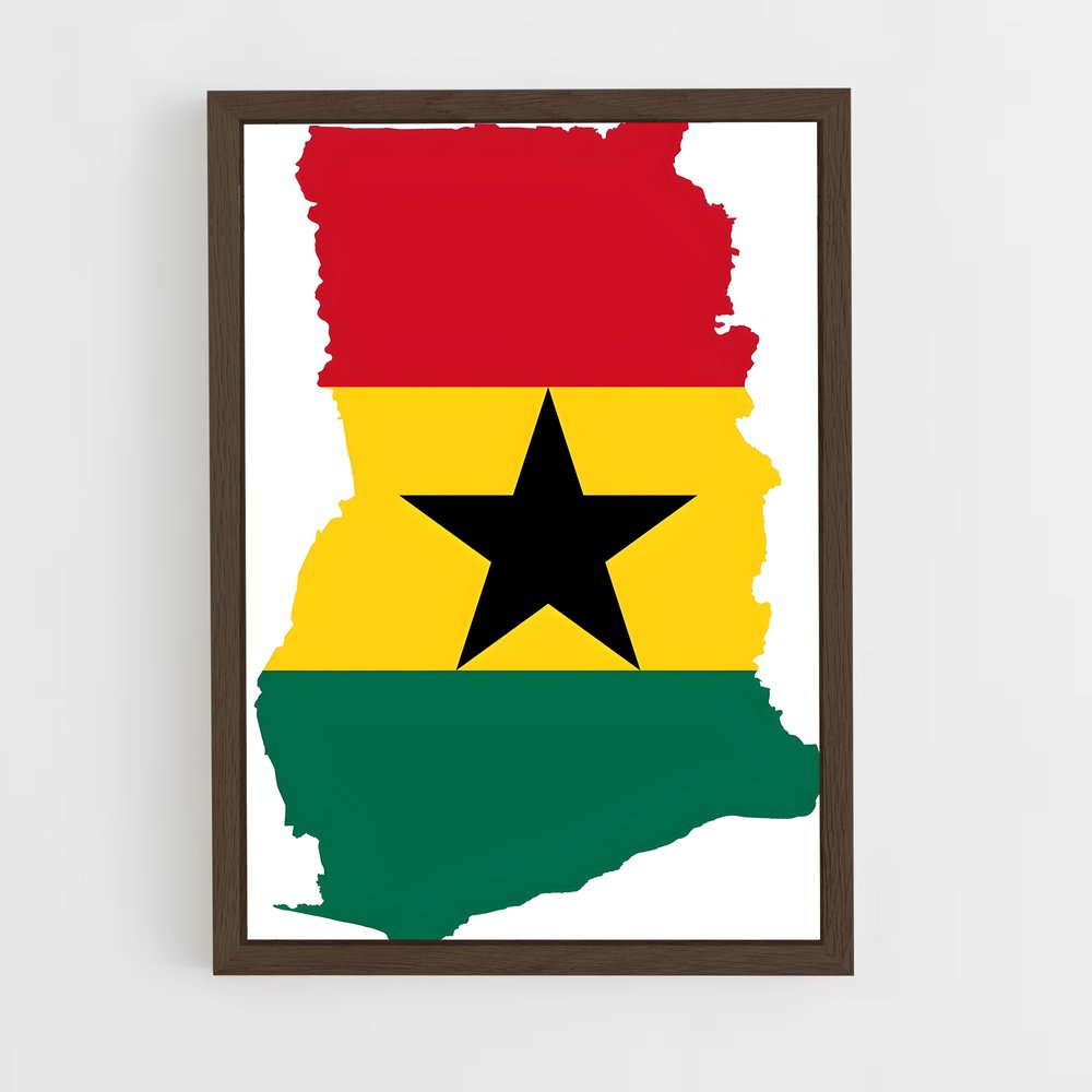 ap-ghana flag-1 cadre Bois foncé