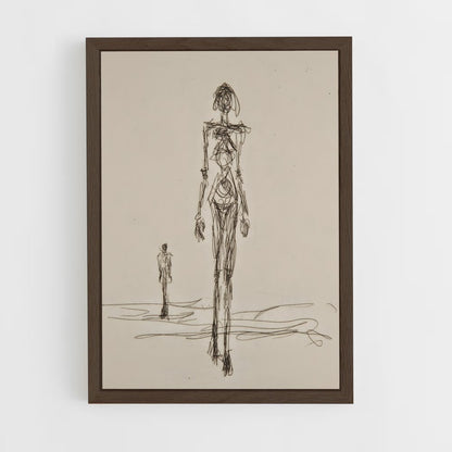 ap-giacometti pointing man-4 cadre Bois foncé