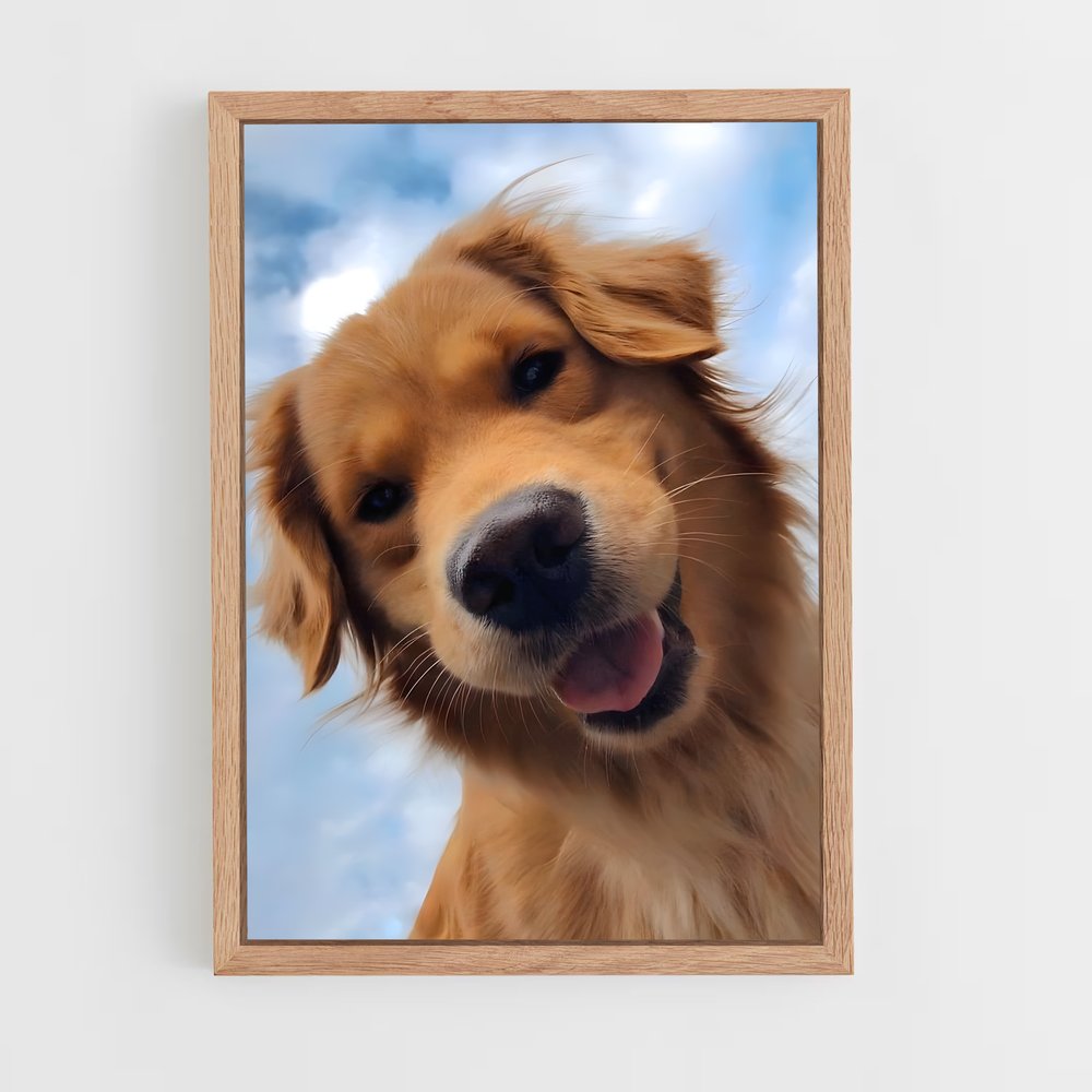 ap-golden retriever-2 cadre Bois clair