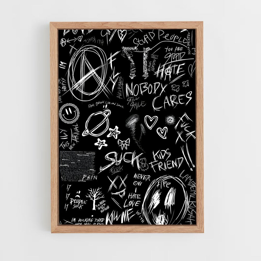ap-graffiti art-14 cadre Bois clair